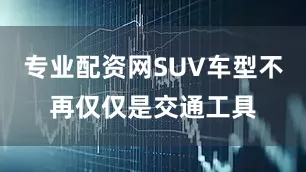专业配资网SUV车型不再仅仅是交通工具