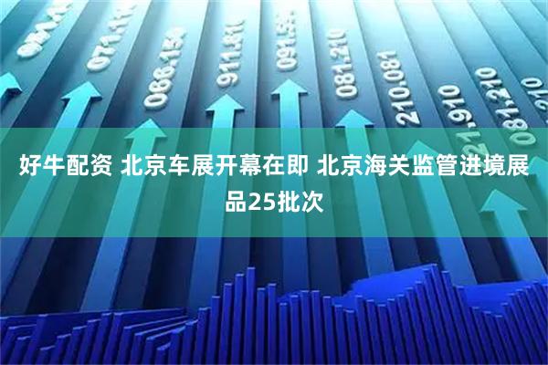 好牛配资 北京车展开幕在即 北京海关监管进境展品25批次